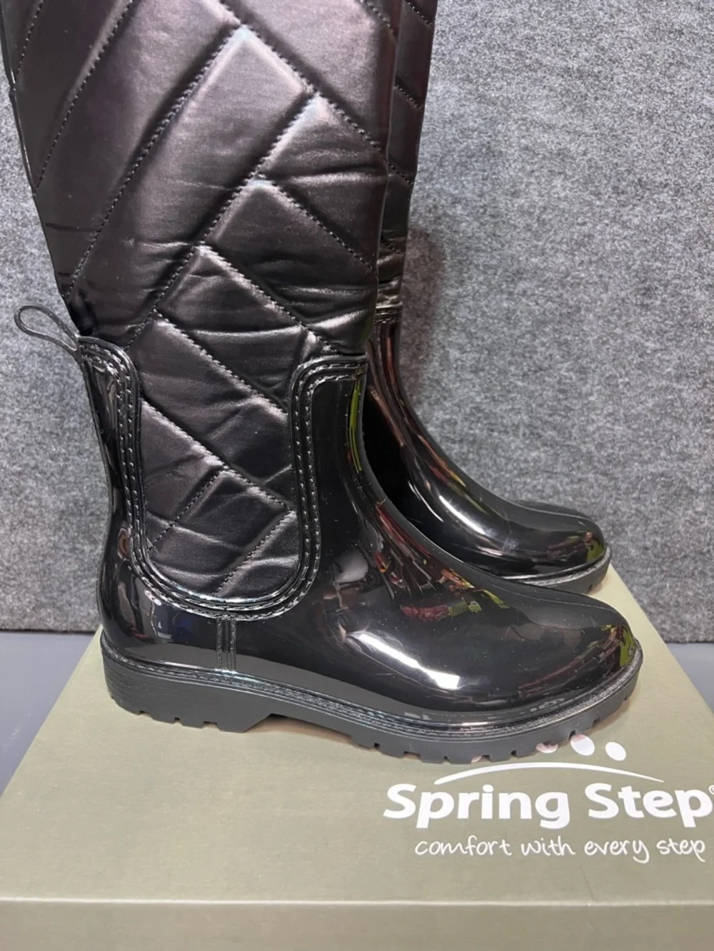 Spring Step Maiza Waterproof Quilted Rain Boots Women’s Size 9